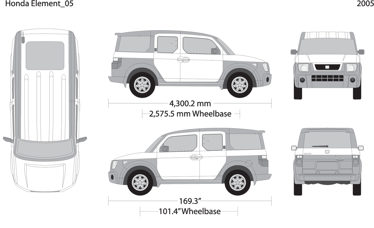 2005 Honda Element V05 Vehicle Wrap Template