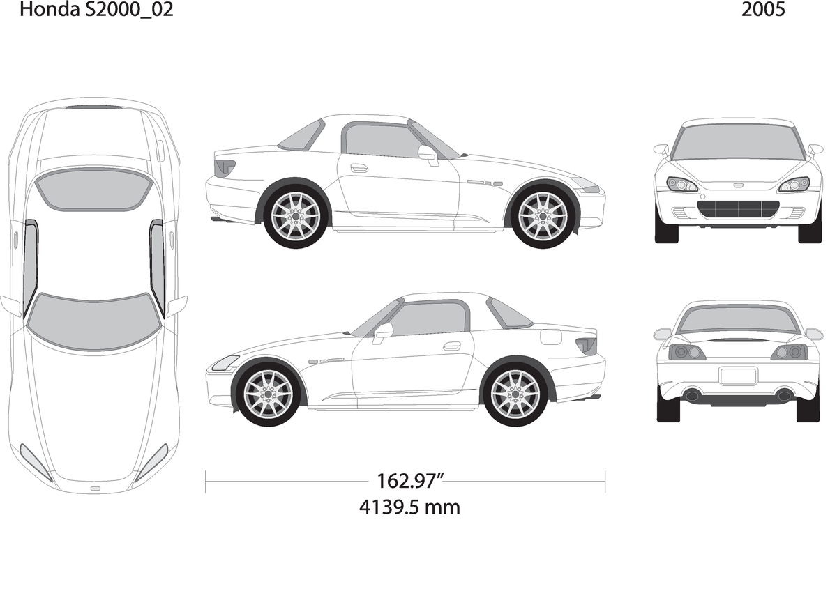 2005 Honda S2000 V02 Vehicle Wrap Template