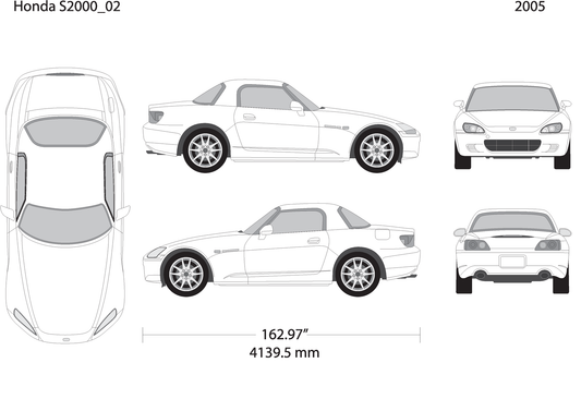 2005 Honda S2000 V02 Vehicle Wrap Template