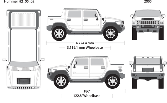 2005 Hummer H2 V02 Vehicle Wrap Template