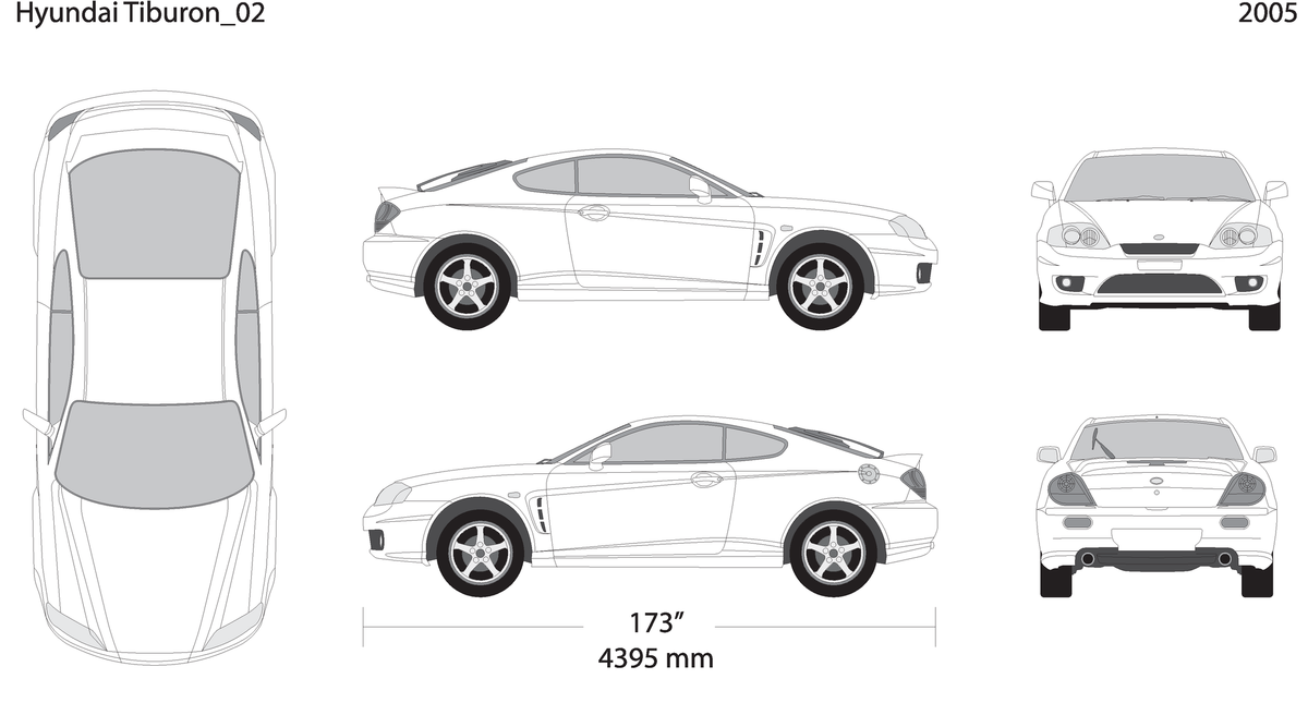 2005 Hyundai Tiburon V02 Vehicle Wrap Template