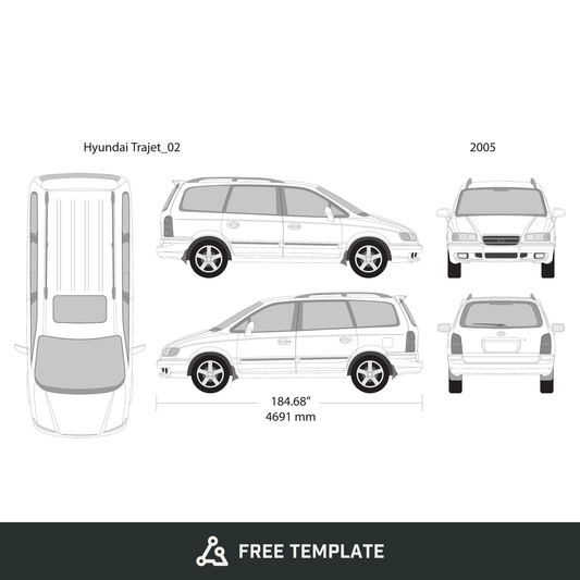 2005 Hyundai Trajet free vector vehicle wrap template - GravBase