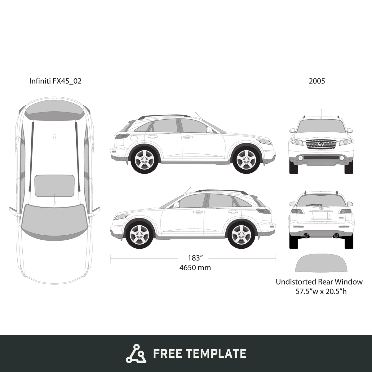 2005 Infiniti FX 45 free vector vehicle wrap template - GravBase
