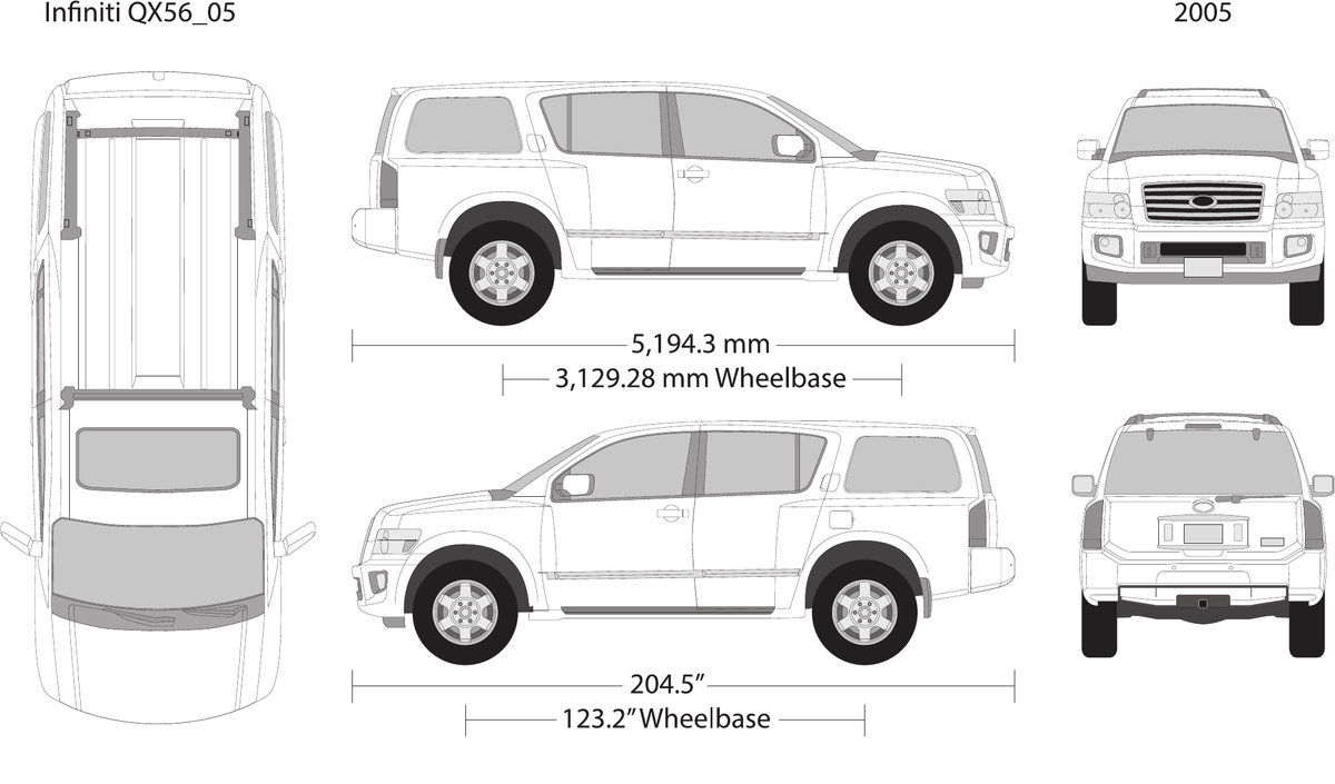 2005 Infiniti QX56 vector wrap template, Design-Ready PDF - GravBase