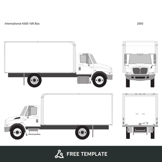 2005 International 4300 free vector vehicle wrap template - GravBase
