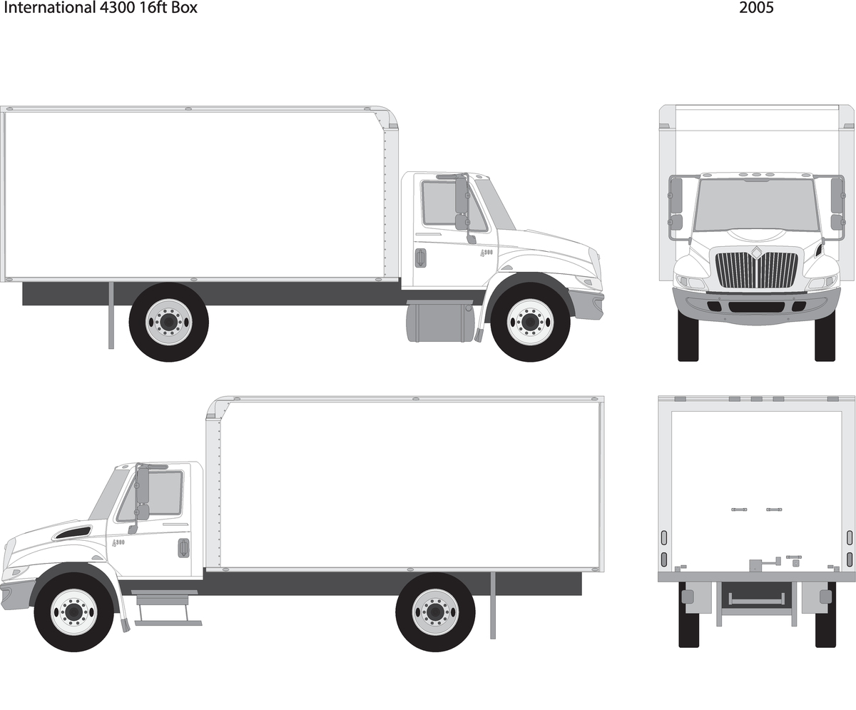 2005 International 4300 V05 Vehicle Wrap Template