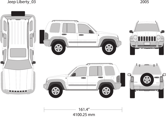 2005 Jeep Liberty vector wrap template V03, Design-Ready PDF - GravBase