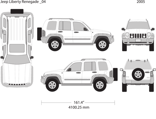 2005 Jeep Liberty vector wrap template V04, Design-Ready PDF - GravBase