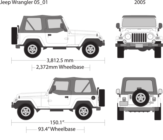 2005 Jeep Wrangler Vector Wrap Template - GravBase