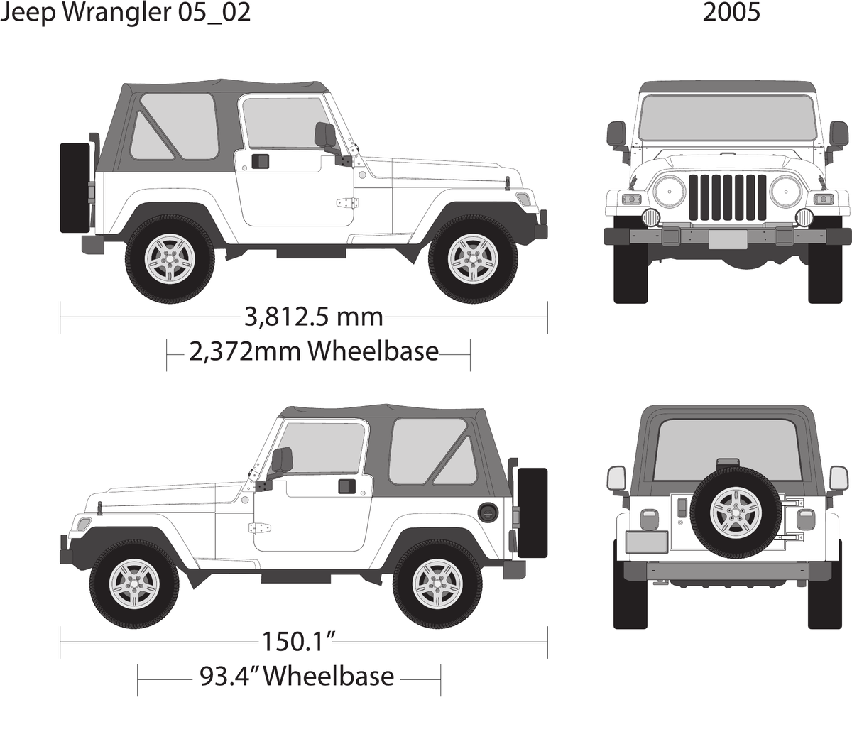 2005 Jeep Wrangler Vector Wrap Template - GravBase