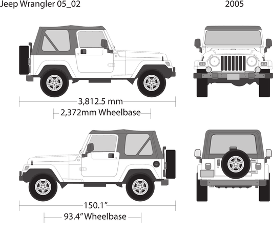 2005 Jeep Wrangler vector wrap template V02, Design-Ready PDF - GravBase