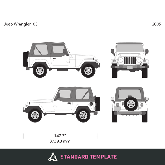 2005 Jeep Wrangler vector wrap template V03, Design-Ready PDF - GravBase