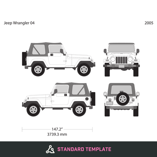 2005 Jeep Wrangler vector wrap template V04, Design-Ready PDF - GravBase