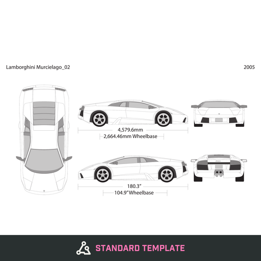 2005 Lamborghini Murcielago vector wrap template, Design-Ready PDF - GravBase
