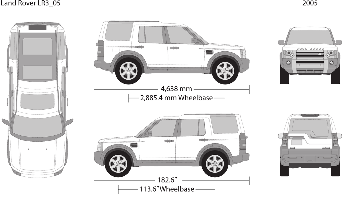 2005 Land Rover LR3 vector wrap template, Design-Ready PDF - GravBase