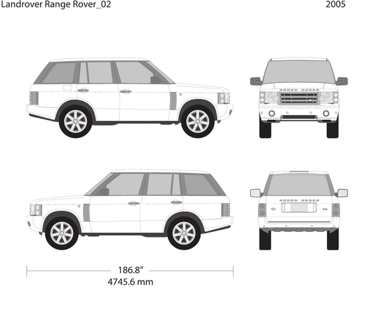 2005 Land Rover Range Rover Vector Wrap Template - GravBase