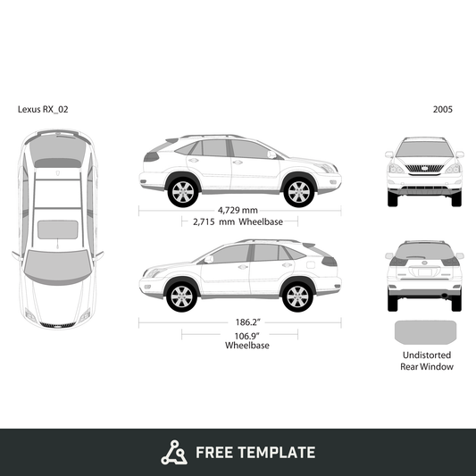 2005 Lexus RX free vector vehicle wrap template - GravBase