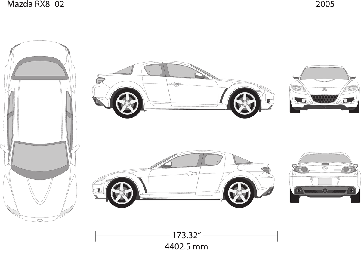2005 Mazda RX8 Vector Wrap Template - GravBase
