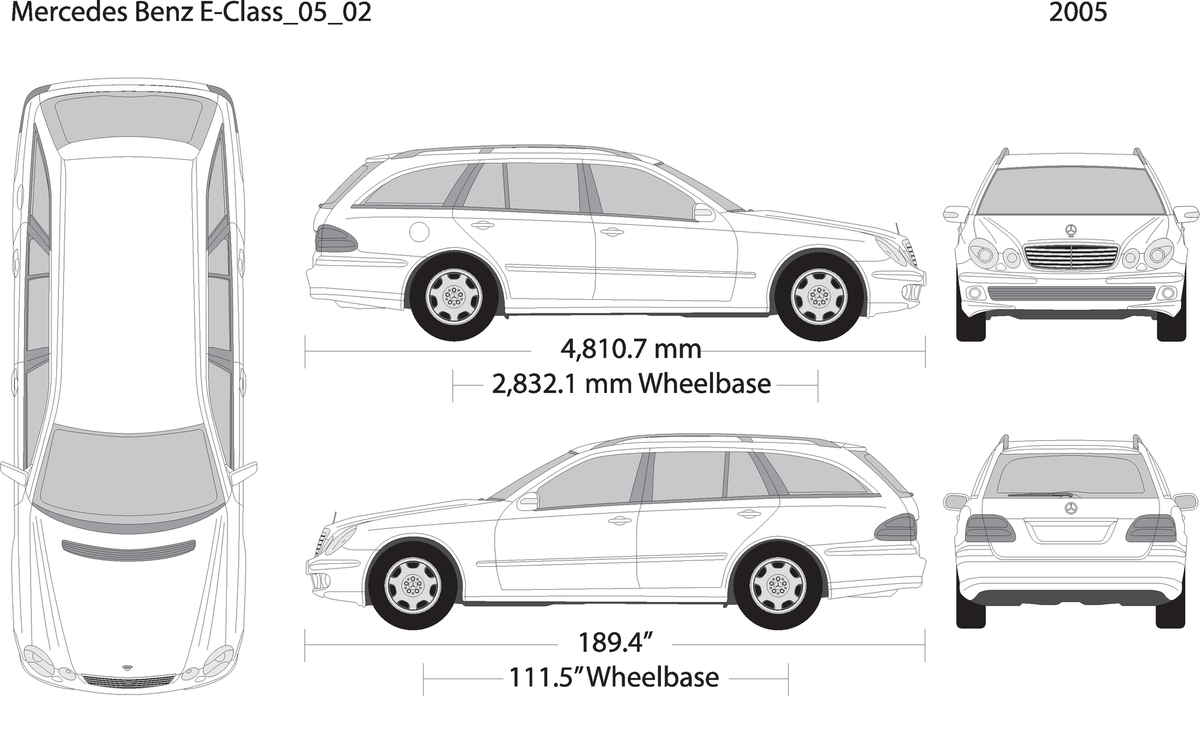 2005 Mercedes E Class V02 Vehicle Wrap Template
