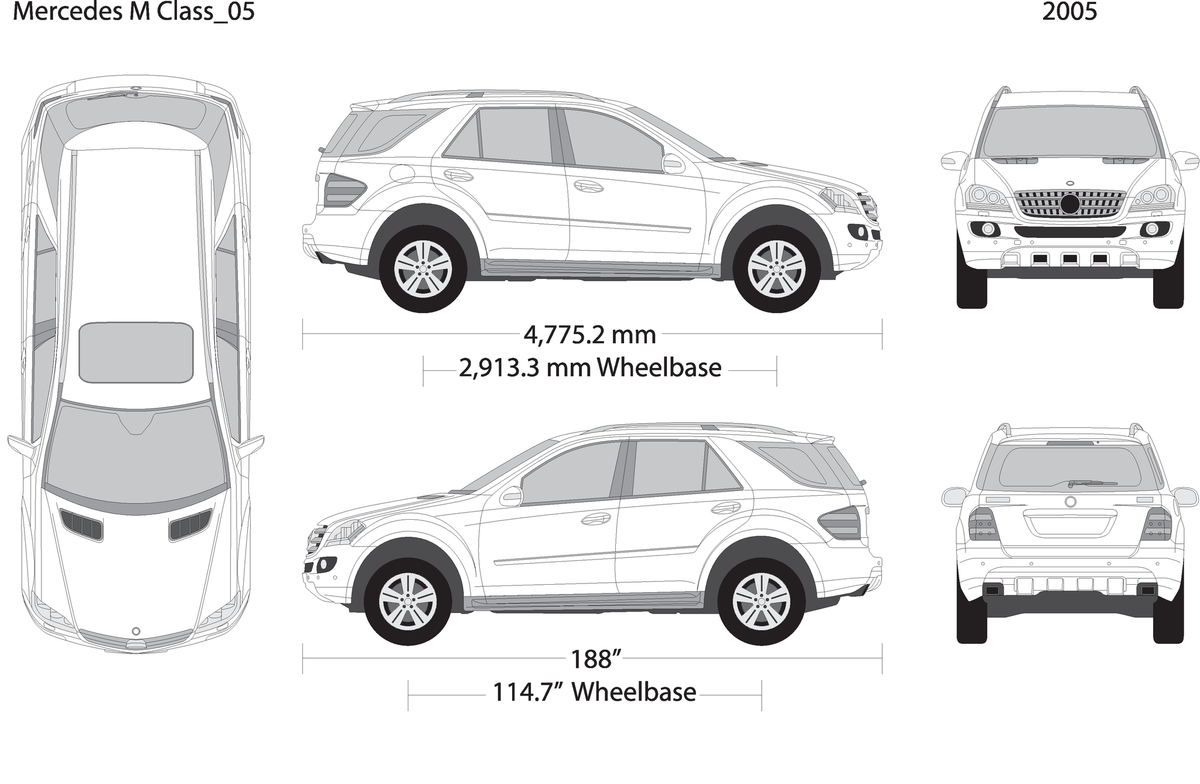 2005 Mercedes M Class V05 Vehicle Wrap Template