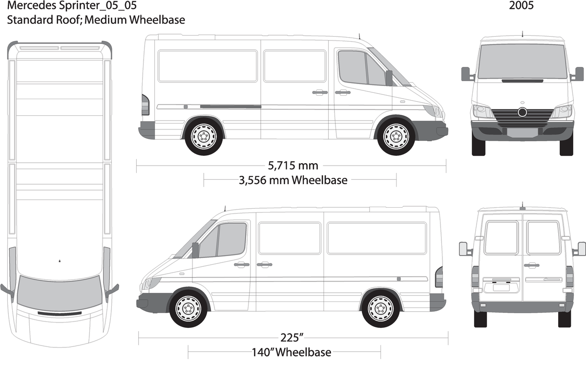 2005 Mercedes Sprinter V05 Vehicle Wrap Template