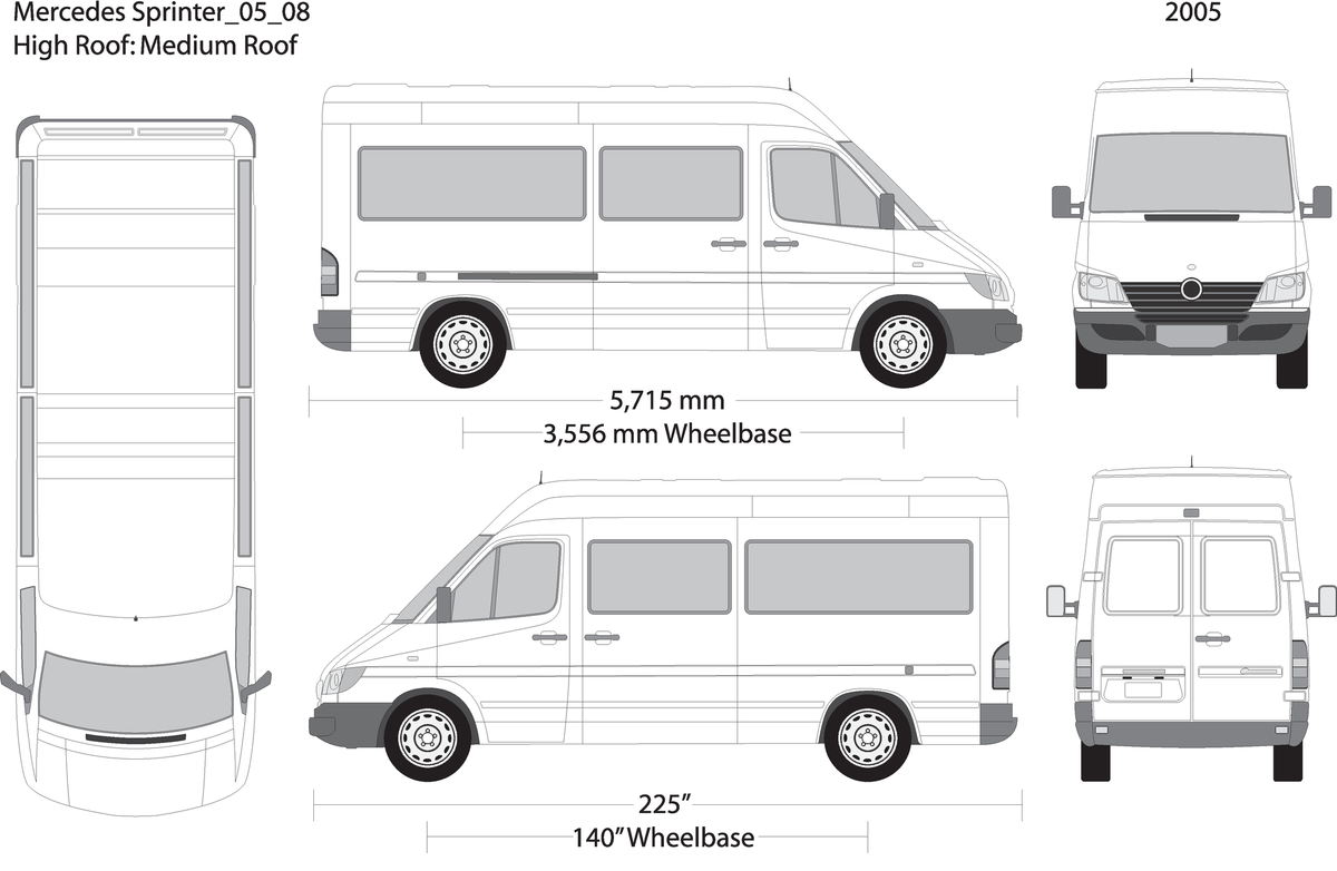 2005 Mercedes Sprinter V08 Vehicle Wrap Template
