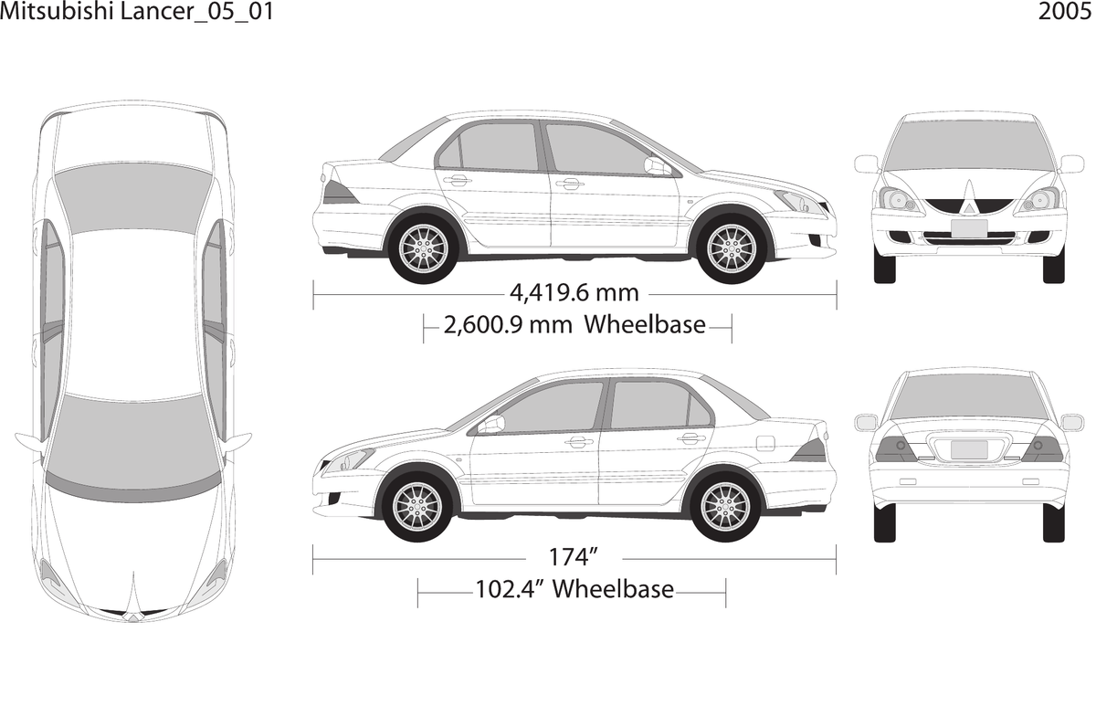 2005 Mitsubishi Lancer Vector Wrap Template - GravBase