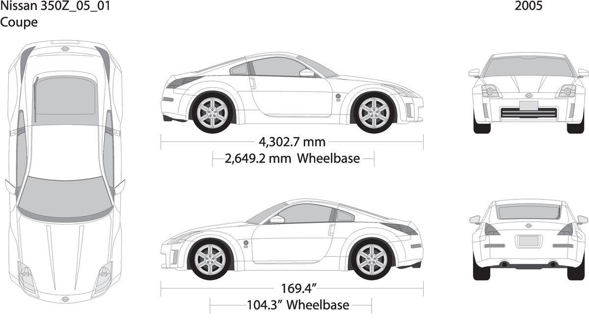 2005 Nissan 350Z V01 Vehicle Wrap Template