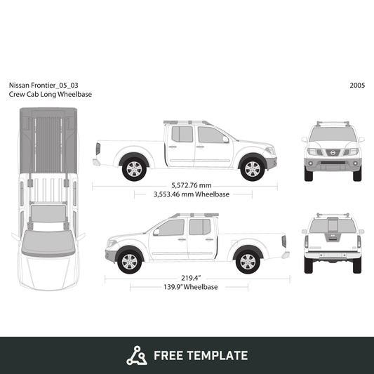2005 Nissan Frontier front view free vector vehicle wrap template - GravBase