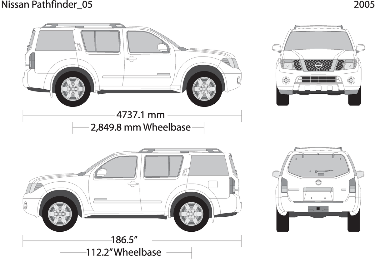 2005 Nissan Pathfinder V05 Vehicle Wrap Template