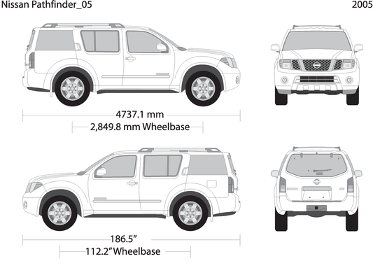 2005 Nissan Pathfinder V05 Vehicle Wrap Template