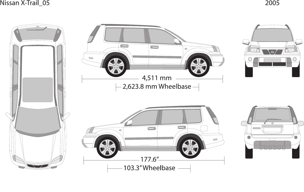 2005 Nissan X-Trail vector wrap template, Design-Ready PDF - GravBase