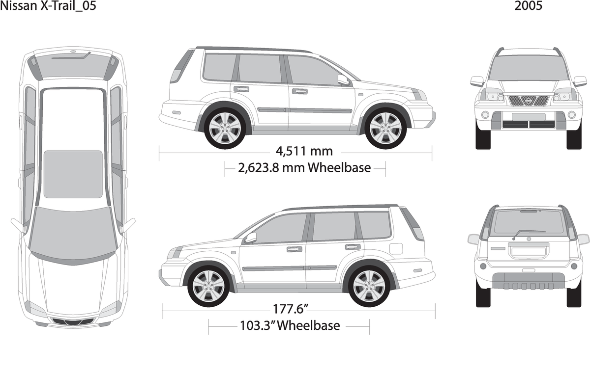 2005 Nissan X Trail V05 Vehicle Wrap Template