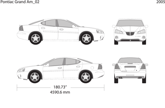 2005 Pontiac Grand Am vector wrap template, Design-Ready PDF - GravBase