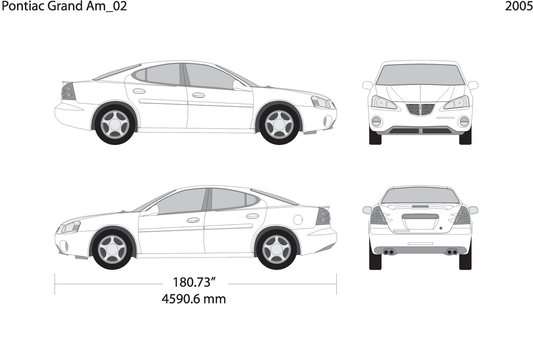 2005 Pontiac Grand Am V02 Vehicle Wrap Template