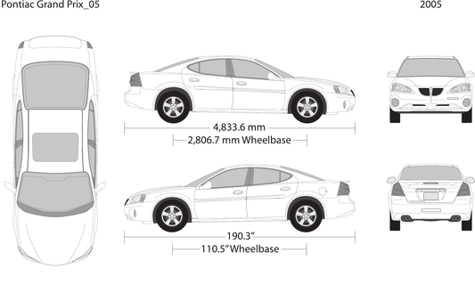 2005 Pontiac Grand Prix vector wrap template, Design-Ready PDF - GravBase