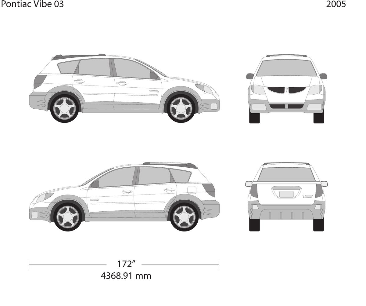 2005 Pontiac Vibe Vector Wrap Template - GravBase