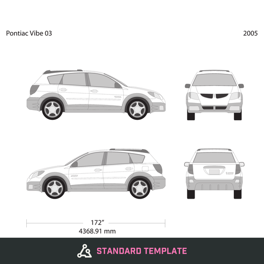 2005 Pontiac Vibe vector wrap template V03, Design-Ready PDF - GravBase