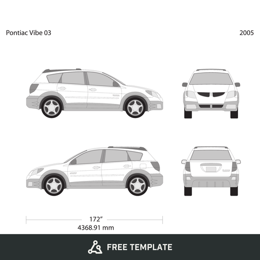 2005 Pontiac Vibe free vector vehicle wrap template - GravBase
