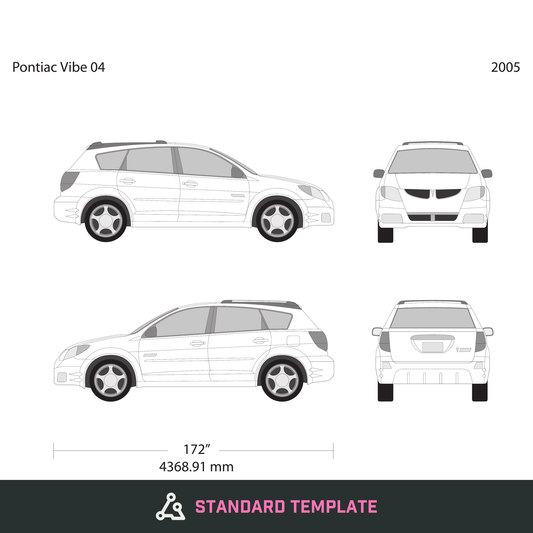 2005 Pontiac Vibe vector wrap template V04, Design-Ready PDF - GravBase
