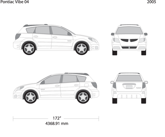 2005 Pontiac Vibe V04 Vehicle Wrap Template
