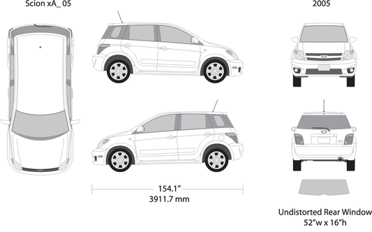 2005 Scion Xa V05 Vehicle Wrap Template
