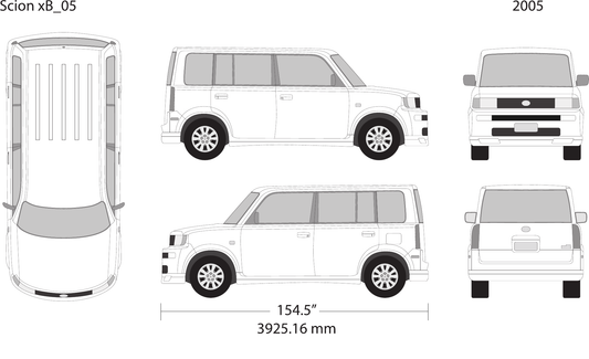 2005 Scion Xb vector wrap template, Design-Ready PDF - GravBase