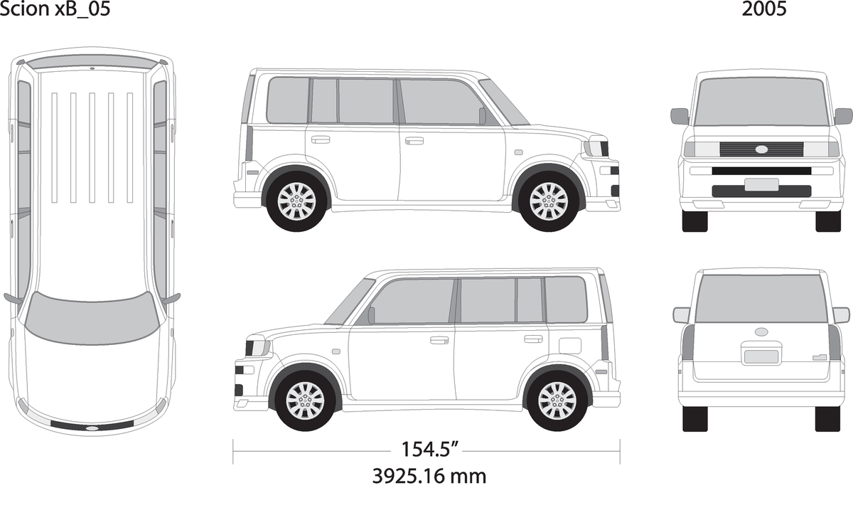 2005 Scion Xb V05 Vehicle Wrap Template