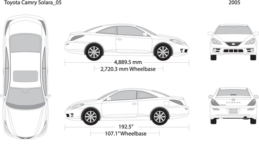 2005 Toyota Camry Solara V05 Vehicle Wrap Template