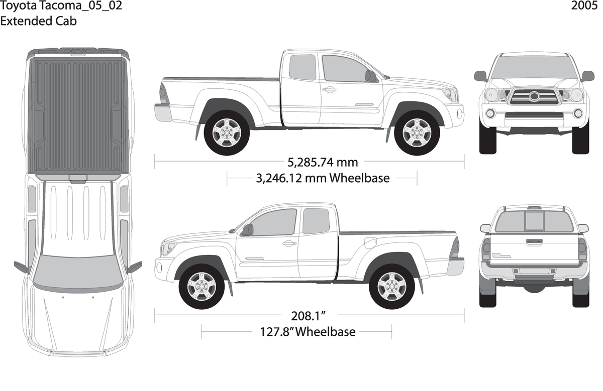 2005 Toyota Tacoma V02 Vehicle Wrap Template