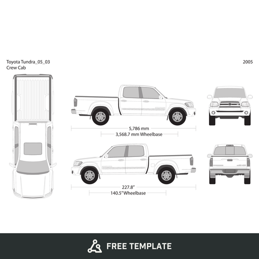 2005 Toyota Tundra free vector vehicle wrap template - GravBase