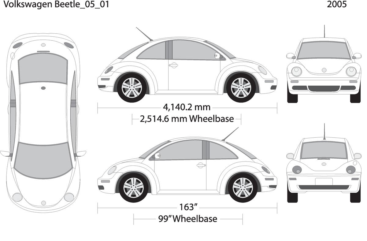 2005 Volkswagen Beetle V01 Vehicle Wrap Template