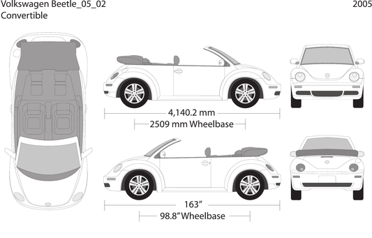 2005 Volkswagen Beetle vector wrap template V02, Design-Ready PDF - GravBase