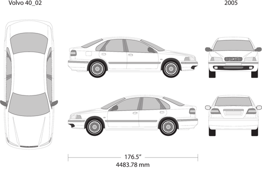2005 Volvo 40 vector wrap template V02, Design-Ready PDF - GravBase